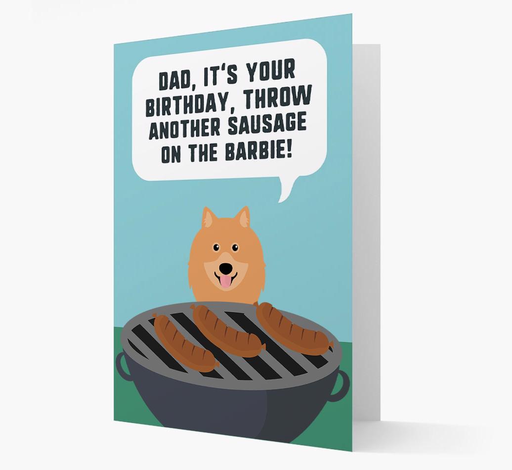 'Dad's Birthday Barbie' Card with {breedFullName} Icon