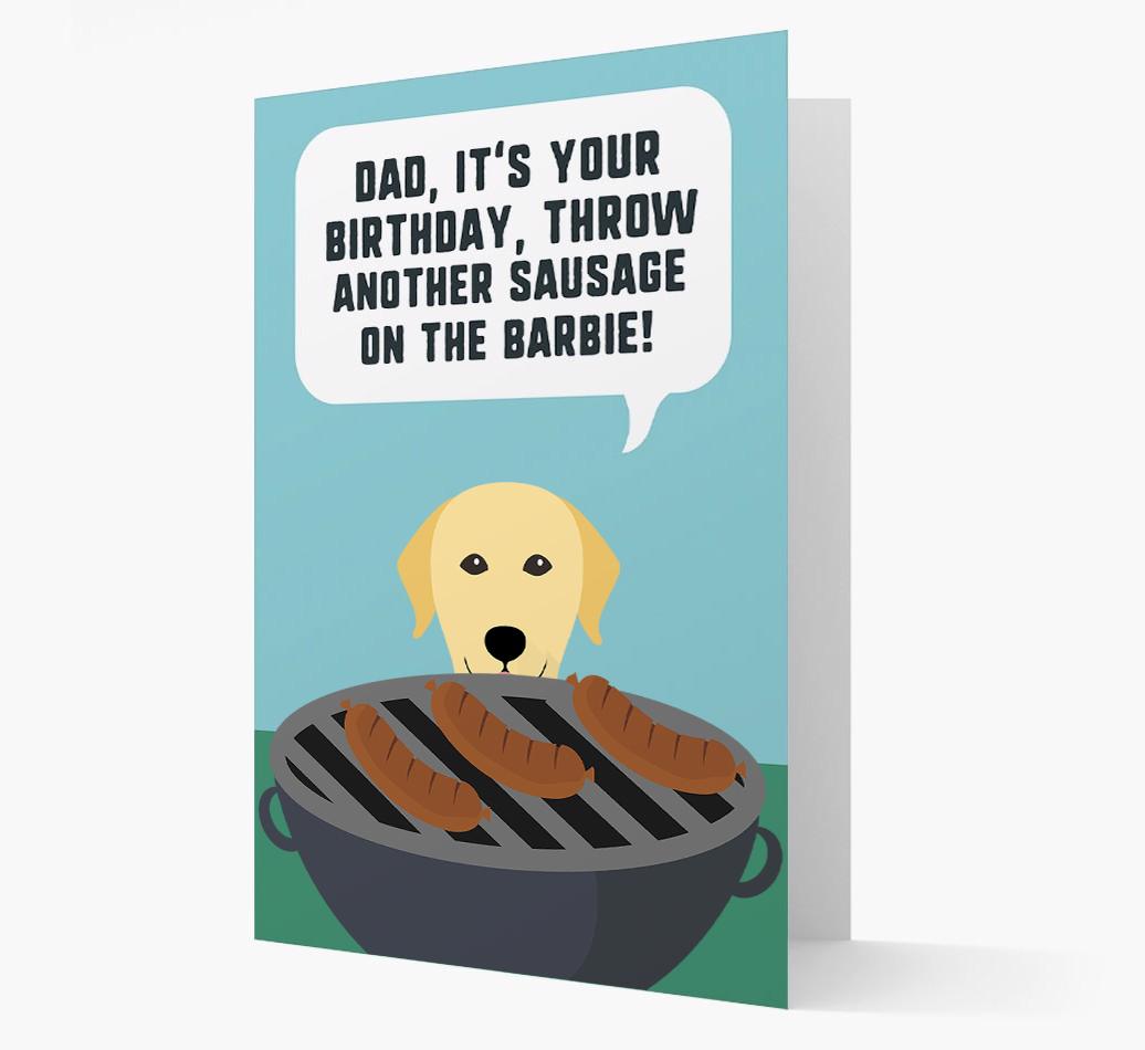 'Dad's Birthday Barbie' Card with {breedFullName} Icon