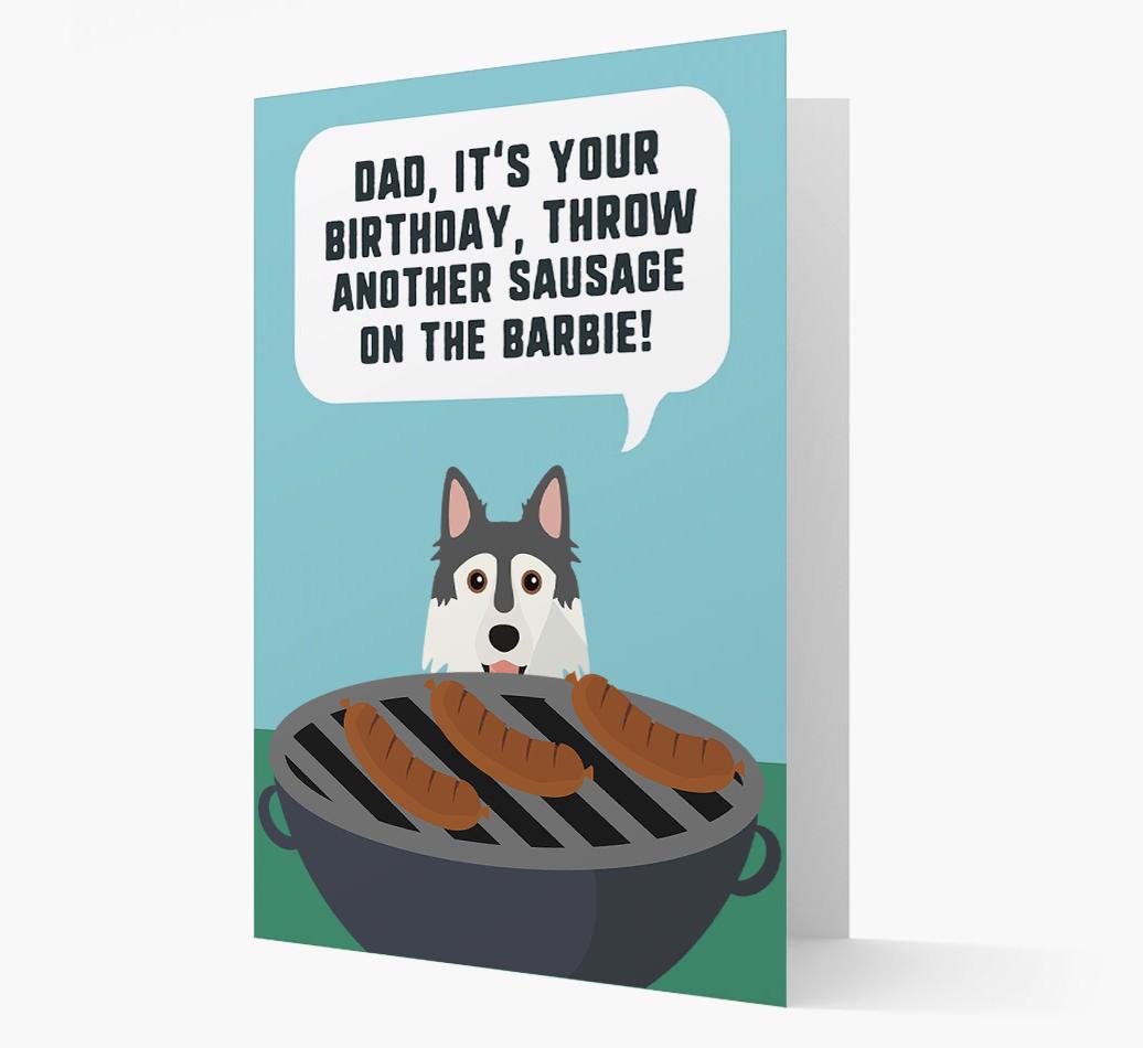 'Dad's Birthday Barbie' Card with {breedFullName} Icon