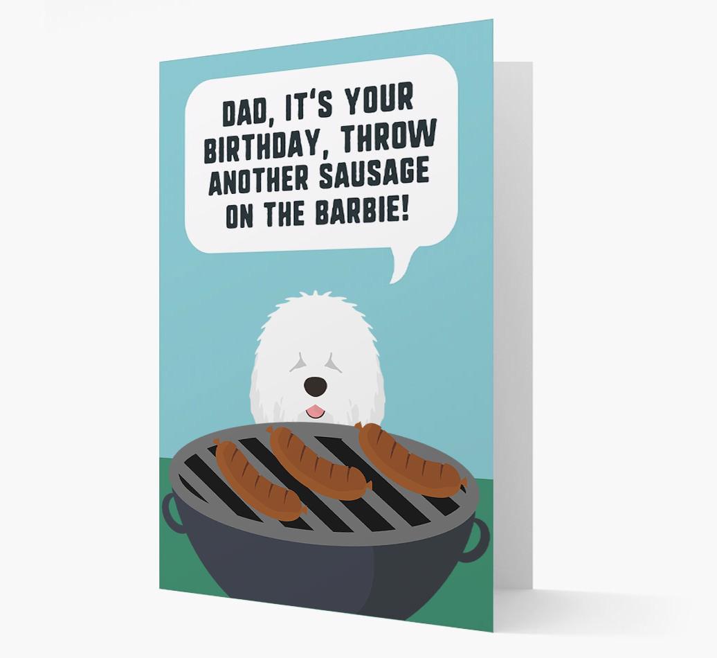 'Dad's Birthday Barbie' Card with {breedFullName} Icon