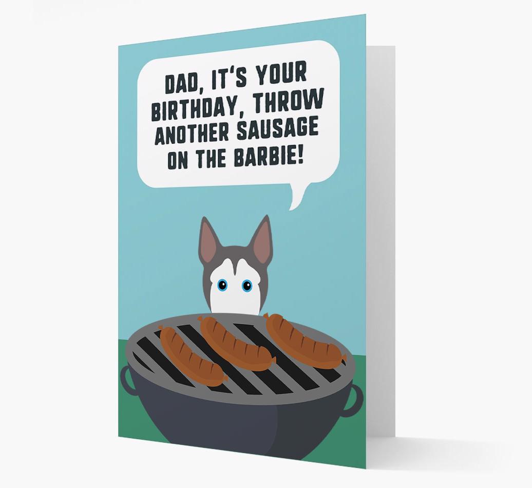 'Dad's Birthday Barbie' Card with {breedFullName} Icon