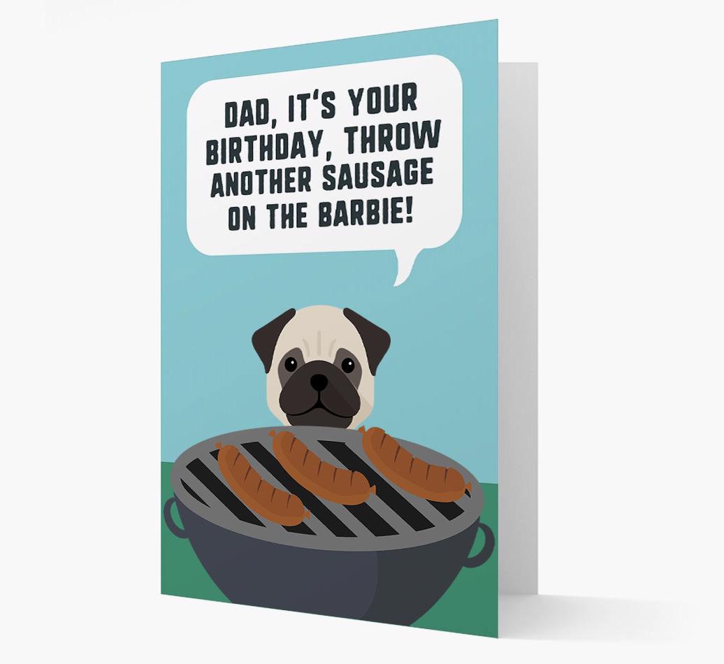 'Dad's Birthday Barbie' Card with {breedFullName} Icon