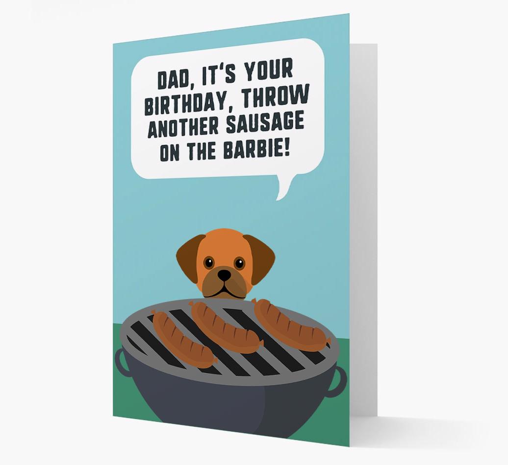 'Dad's Birthday Barbie' Card with {breedFullName} Icon