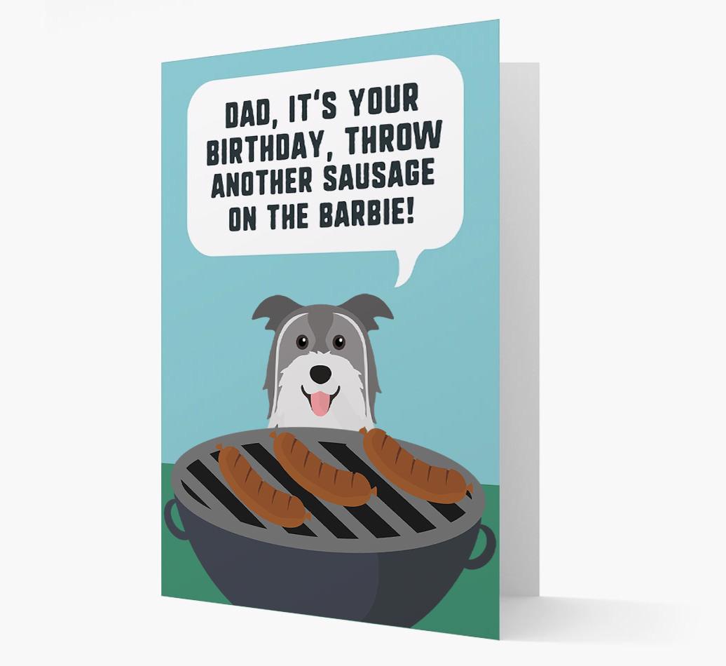 'Dad's Birthday Barbie' Card with {breedFullName} Icon
