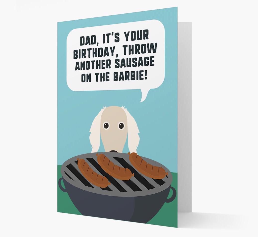 'Dad's Birthday Barbie' Card with {breedFullName} Icon