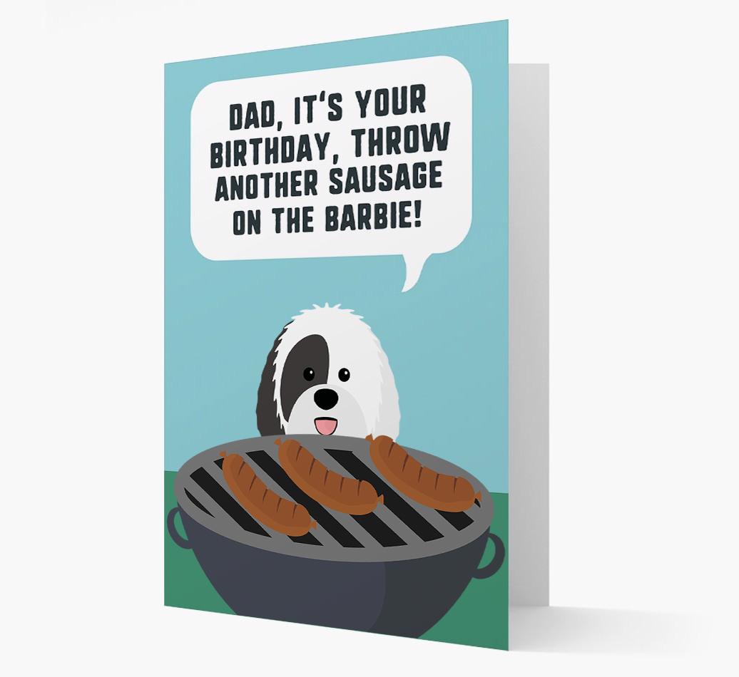 'Dad's Birthday Barbie' Card with {breedFullName} Icon