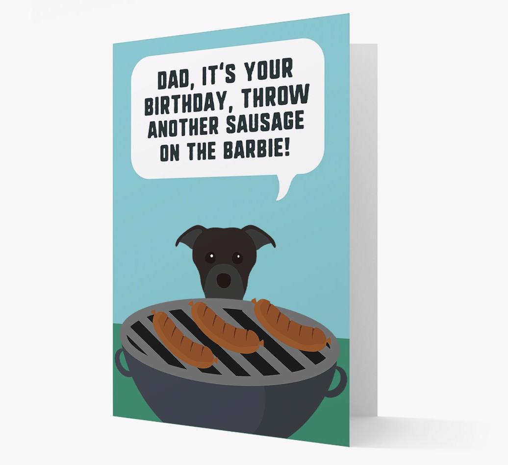 'Dad's Birthday Barbie' Card with {breedFullName} Icon