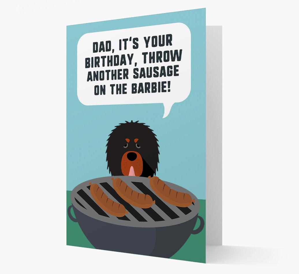 'Dad's Birthday Barbie' Card with {breedFullName} Icon