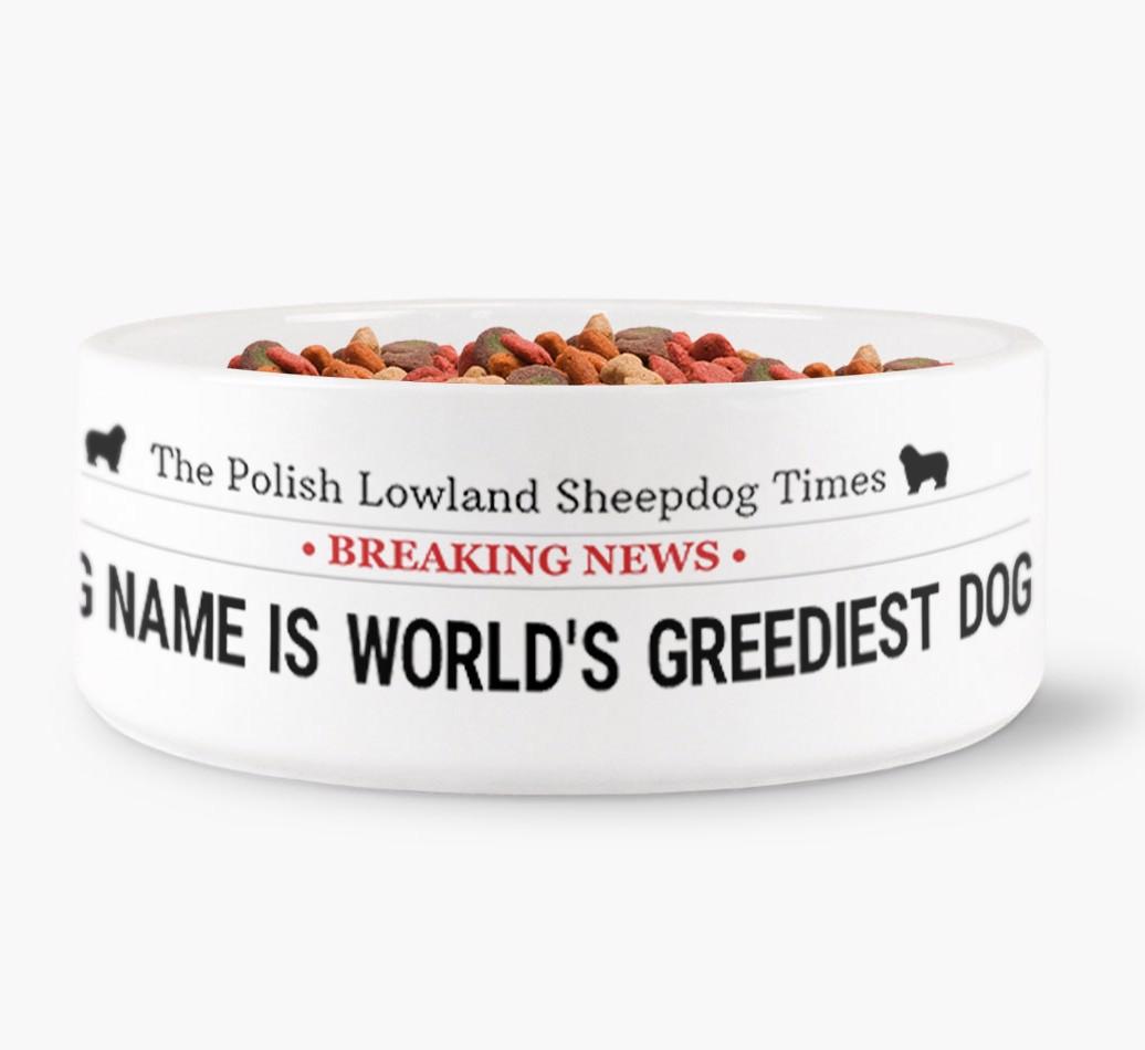 'World's Greediest Dog' - Personalized Bowl for your {breedFullName}