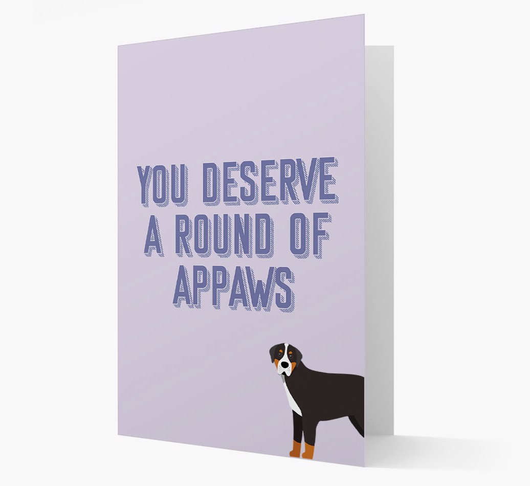 'You Deserve A Round Of Appaws' Card with {breedFullName} Icon