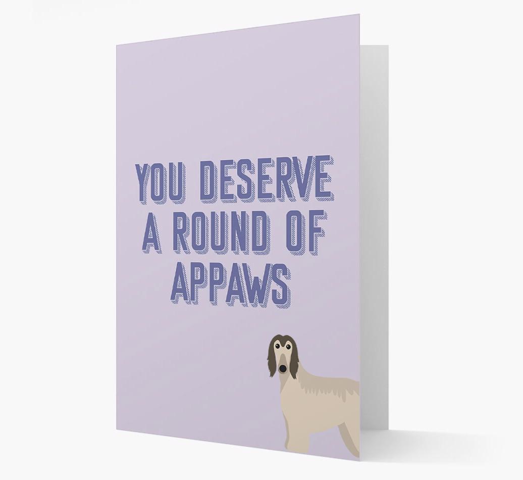 'You Deserve A Round Of Appaws' Card with {breedFullName} Icon