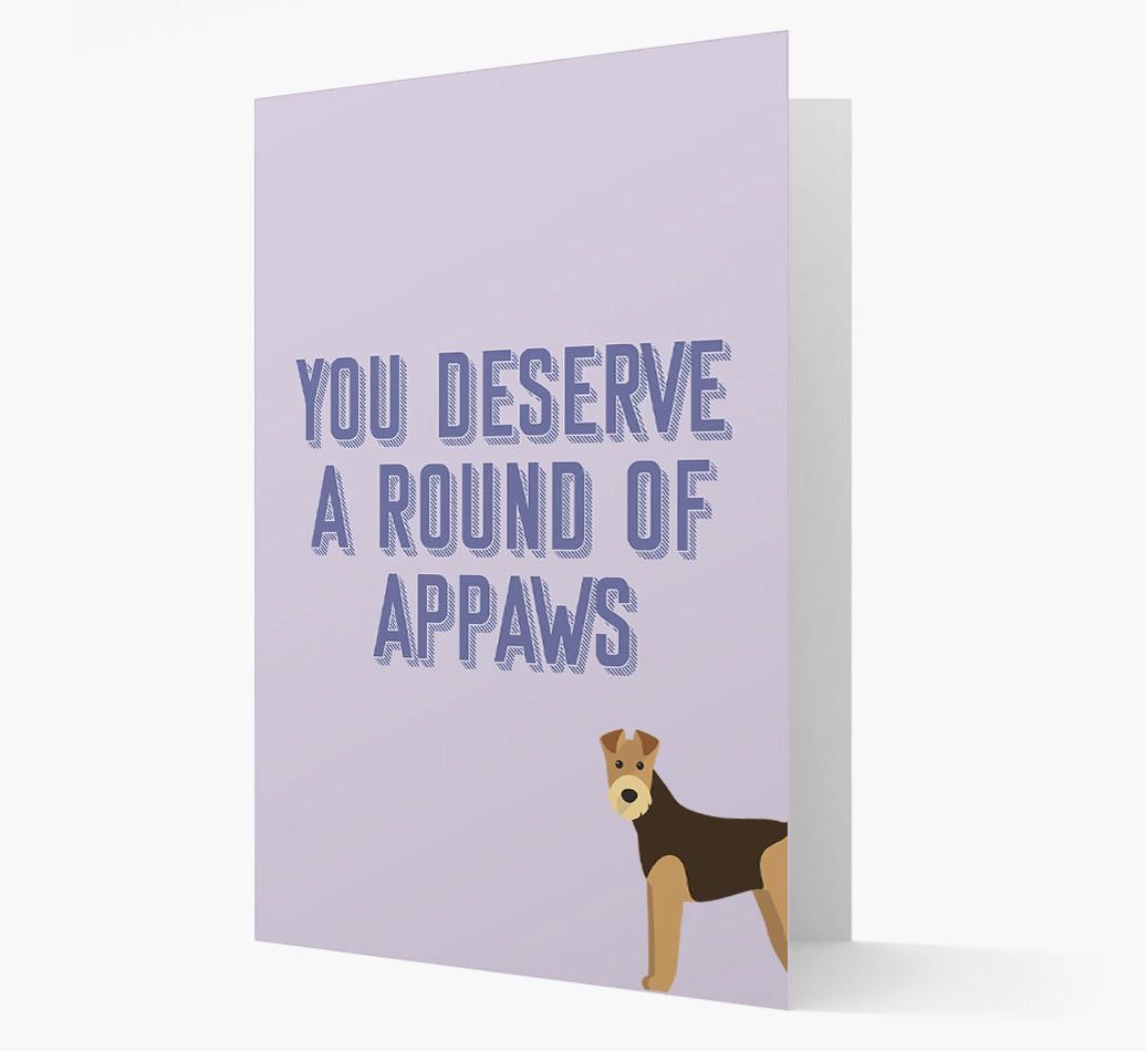 'You Deserve A Round Of Appaws' Card with {breedFullName} Icon