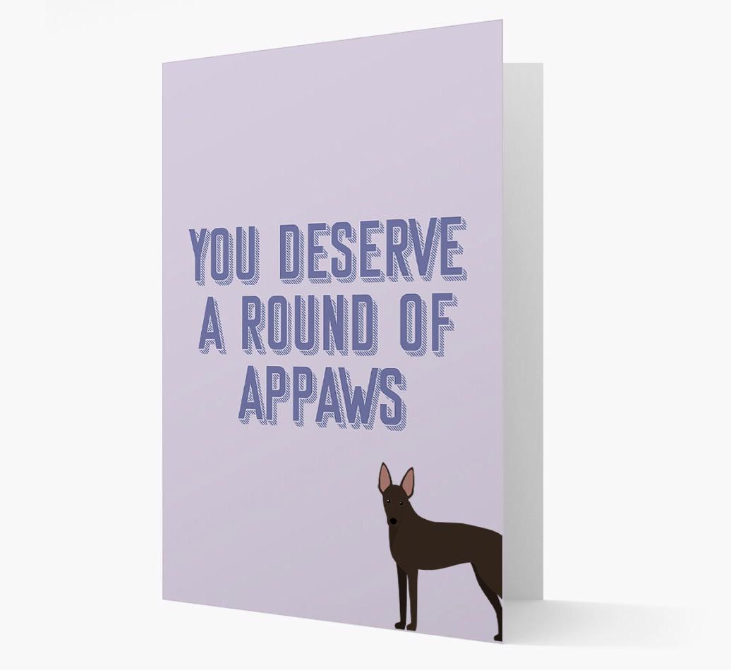 'You Deserve A Round Of Appaws' Card with {breedFullName} Icon