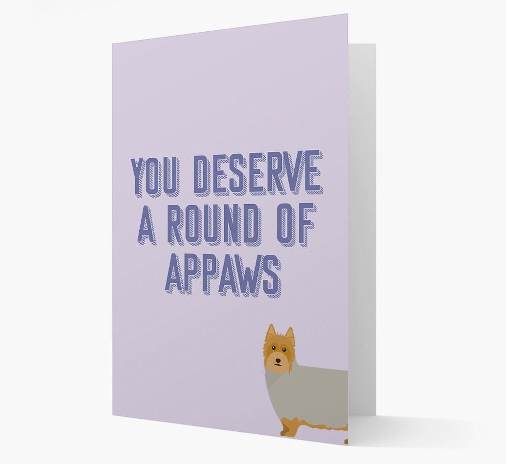 'You Deserve A Round Of Appaws' Card with {breedFullName} Icon