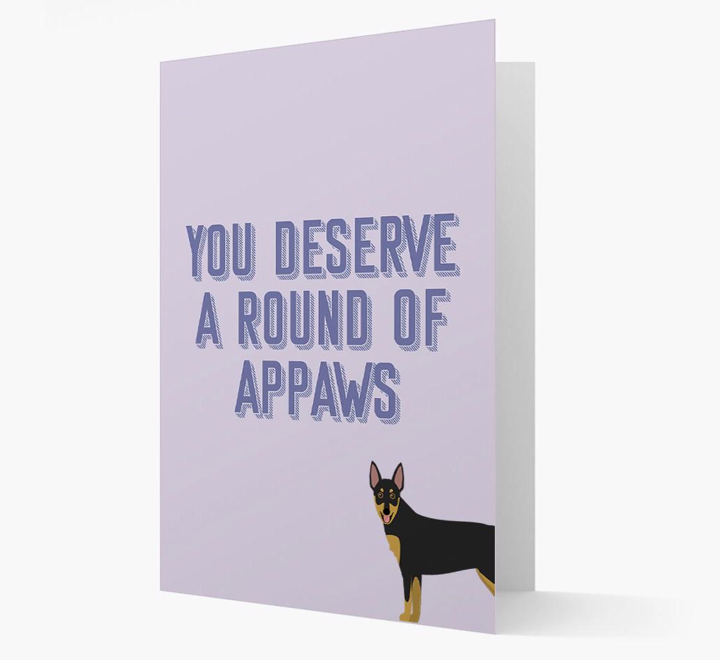 'You Deserve A Round Of Appaws' Card with {breedFullName} Icon