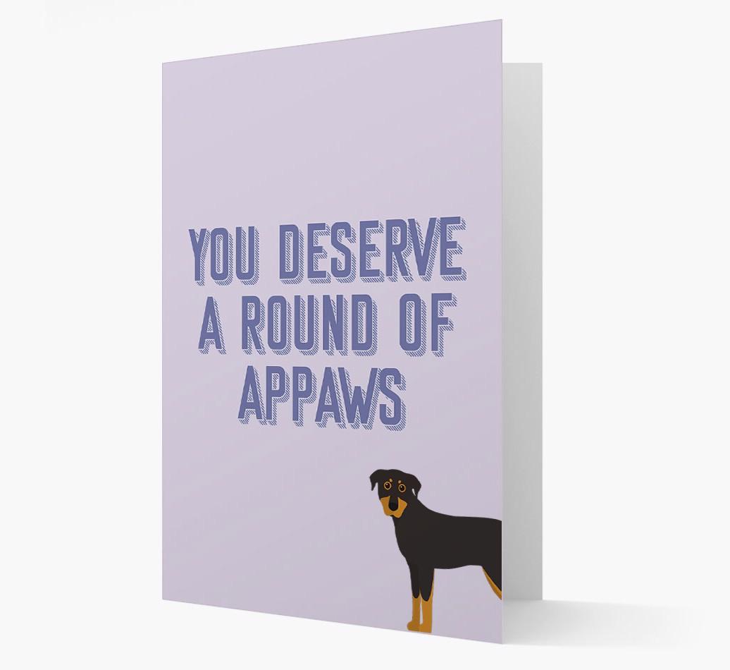 'You Deserve A Round Of Appaws' Card with {breedFullName} Icon
