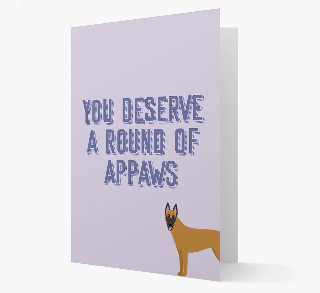 'You Deserve A Round Of Appaws' Card with {breedFullName} Icon