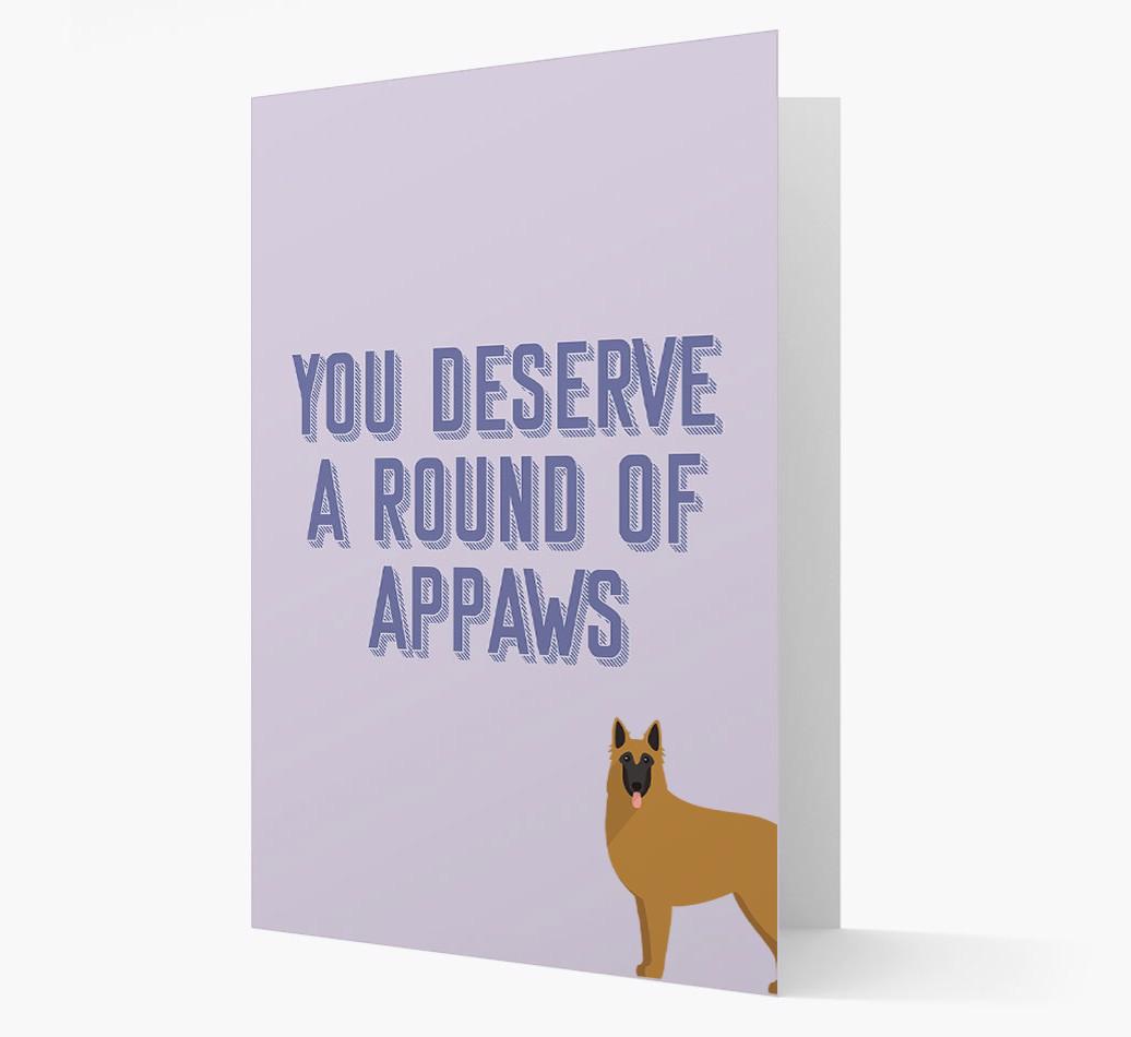 'You Deserve A Round Of Appaws' Card with {breedFullName} Icon
