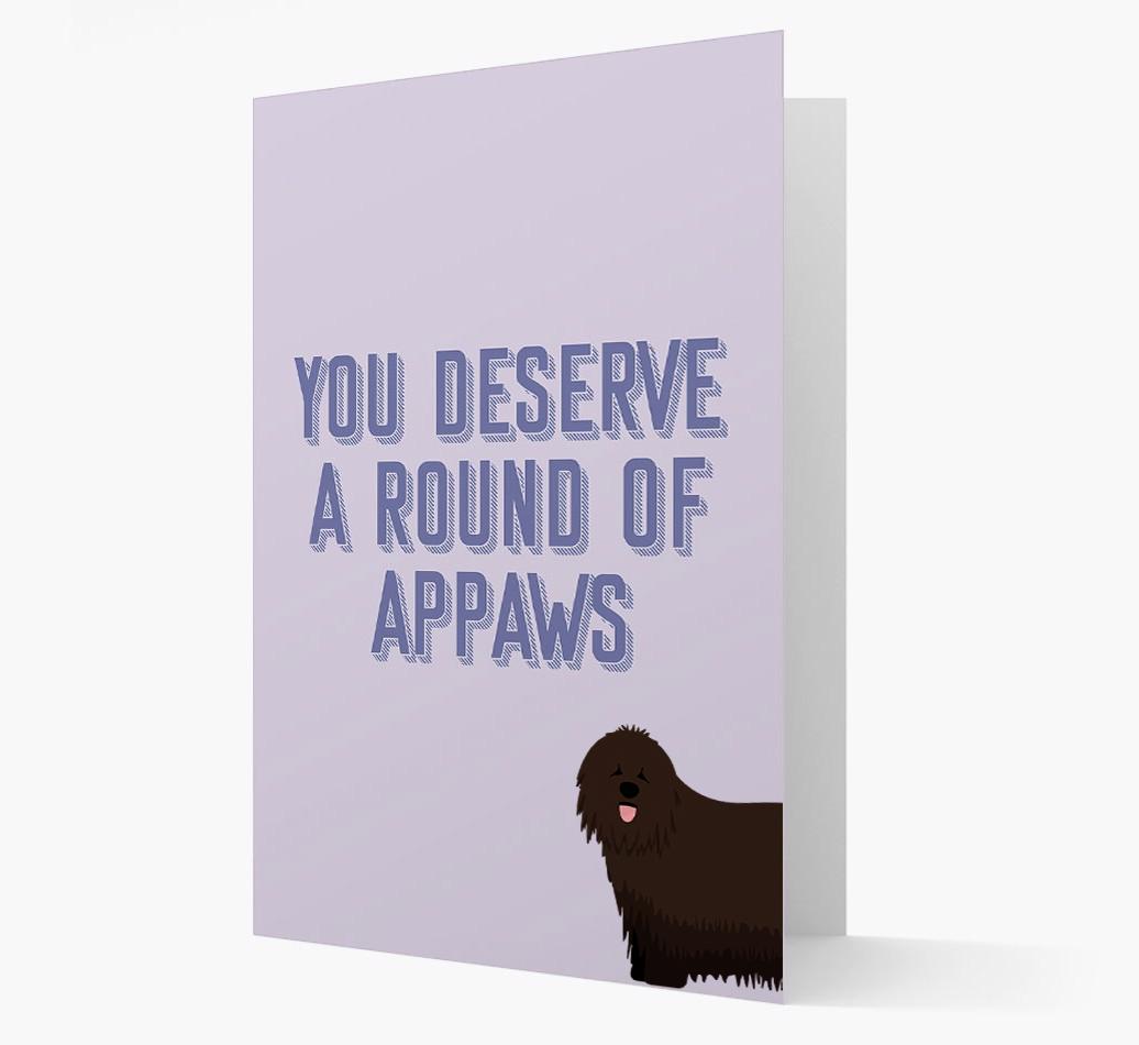 'You Deserve A Round Of Appaws' Card with {breedFullName} Icon