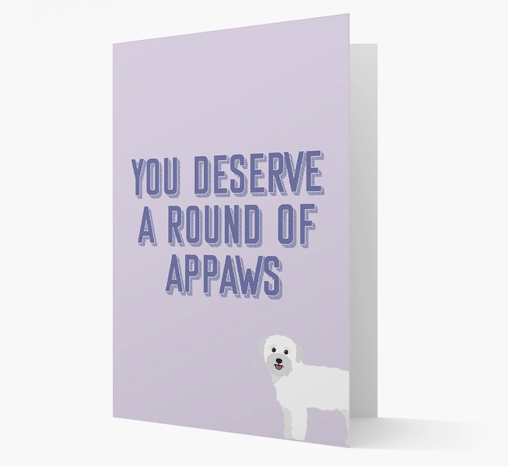 'You Deserve A Round Of Appaws' Card with {breedFullName} Icon
