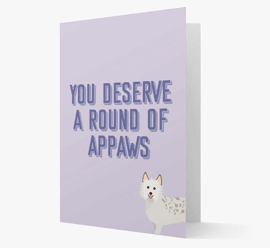 'You Deserve A Round Of Appaws' Card with {breedFullName} Icon