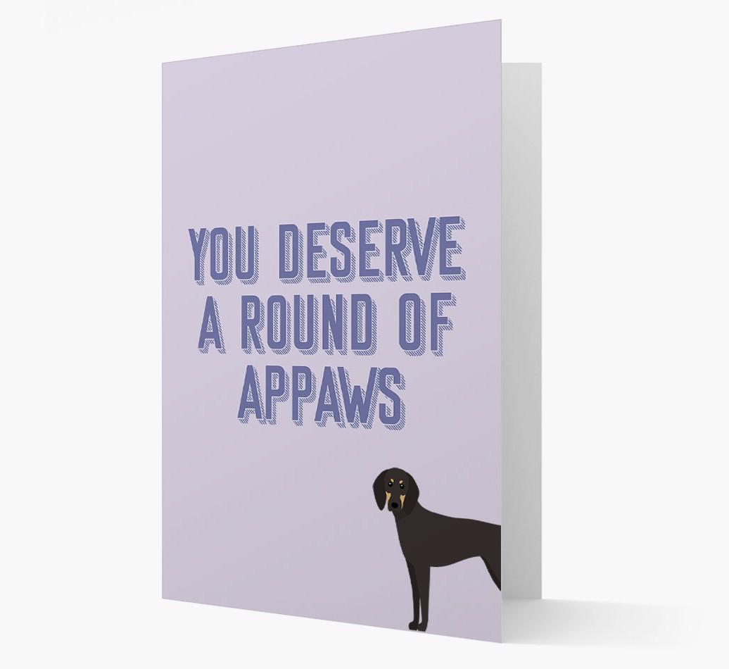 'You Deserve A Round Of Appaws' Card with {breedFullName} Icon