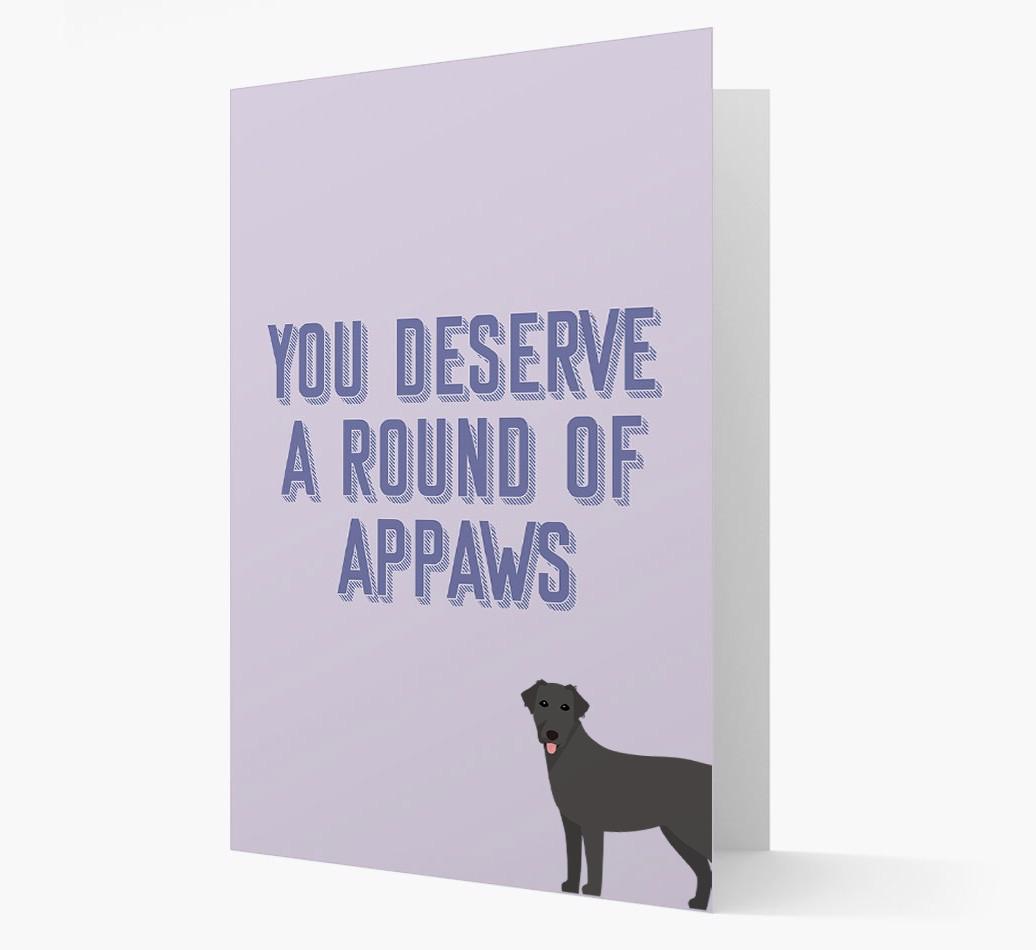 'You Deserve A Round Of Appaws' Card with {breedFullName} Icon