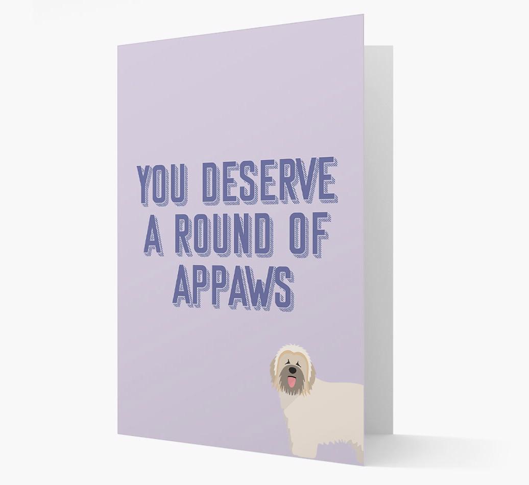 'You Deserve A Round Of Appaws' Card with {breedFullName} Icon