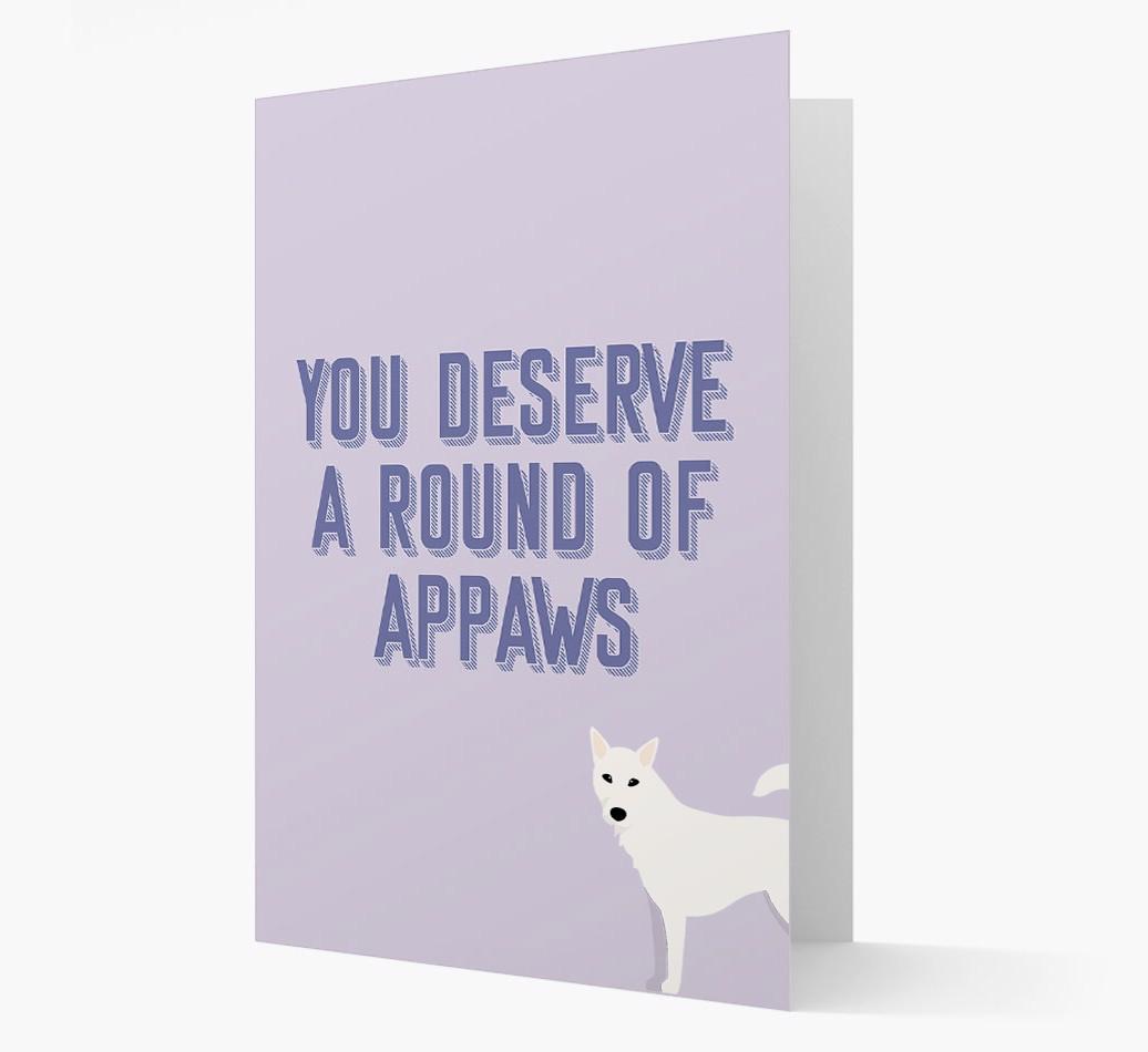 'You Deserve A Round Of Appaws' Card with {breedFullName} Icon