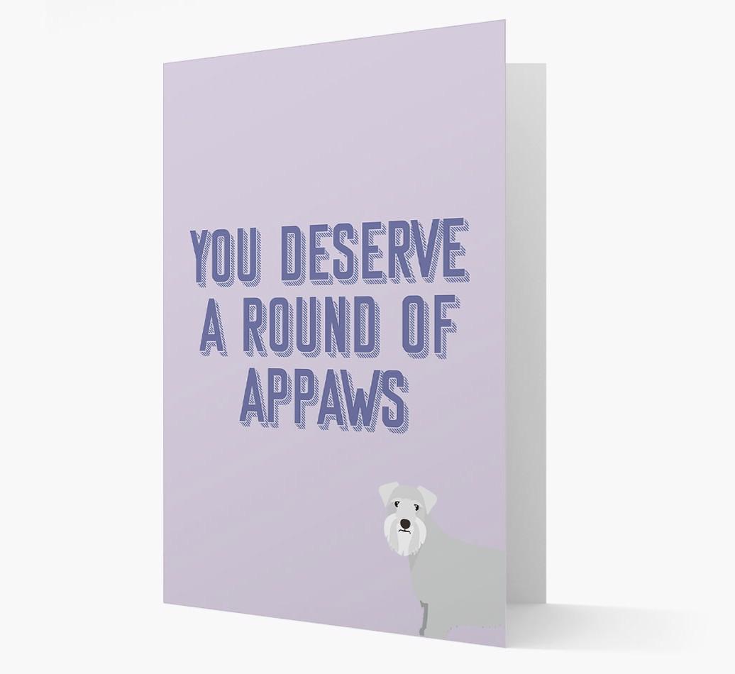 'You Deserve A Round Of Appaws' Card with {breedFullName} Icon