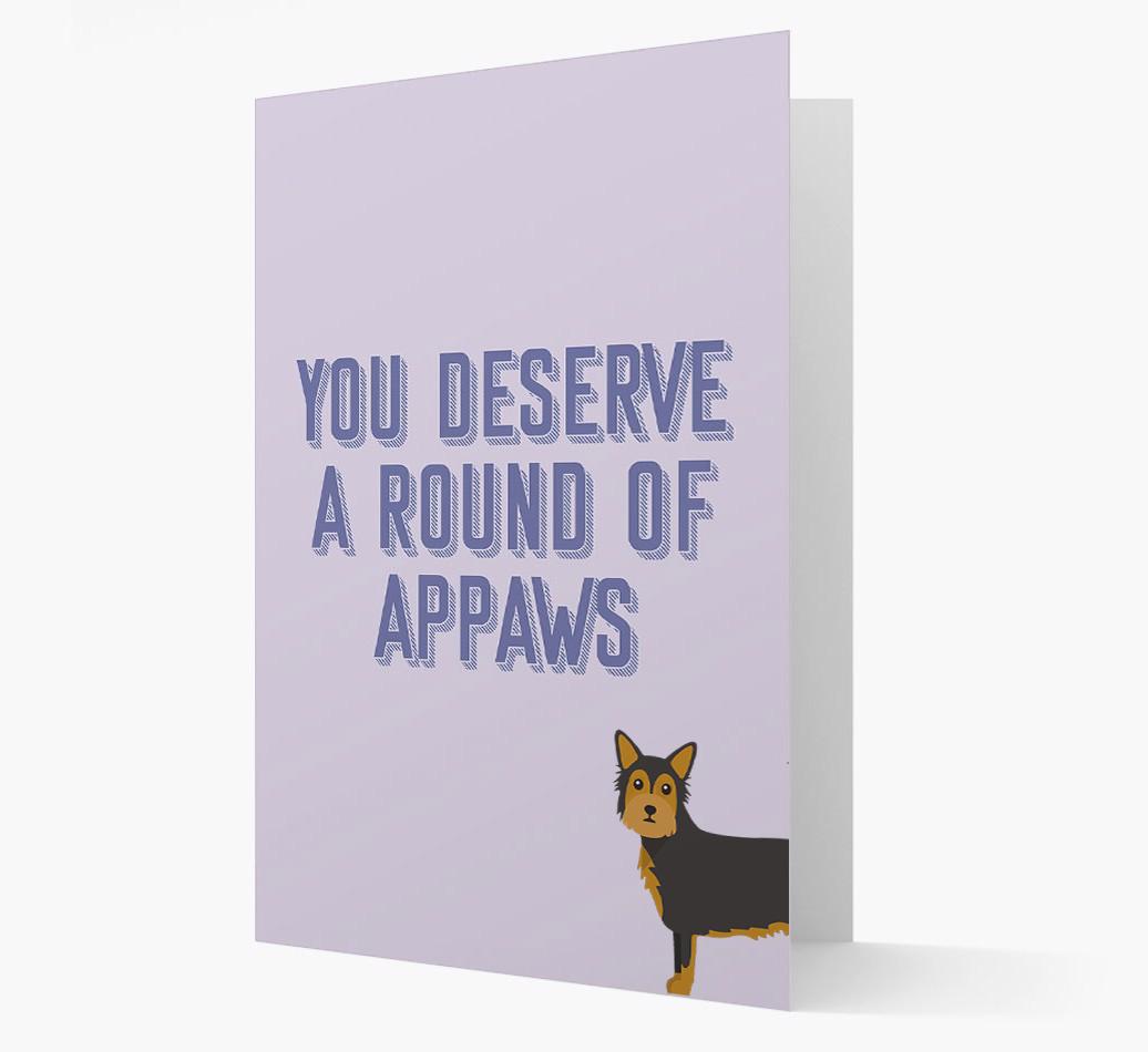 'You Deserve A Round Of Appaws' Card with {breedFullName} Icon
