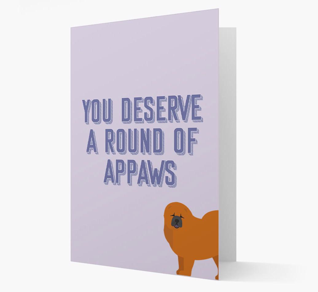 'You Deserve A Round Of Appaws' Card with {breedFullName} Icon