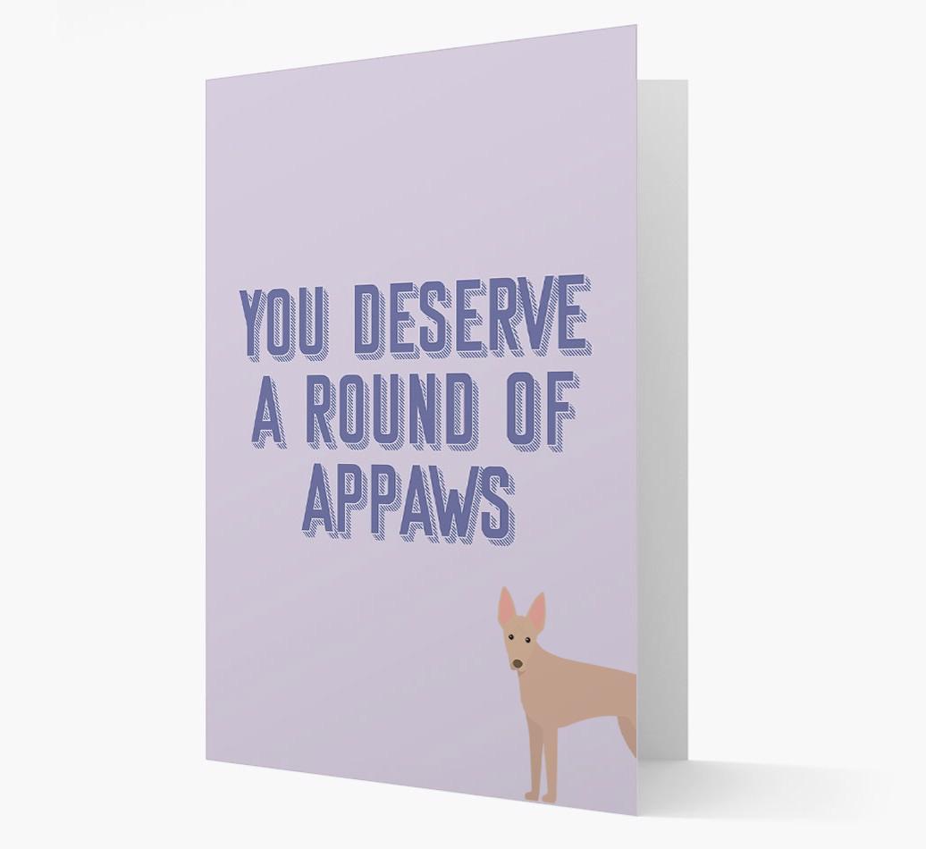 'You Deserve A Round Of Appaws' Card with {breedFullName} Icon