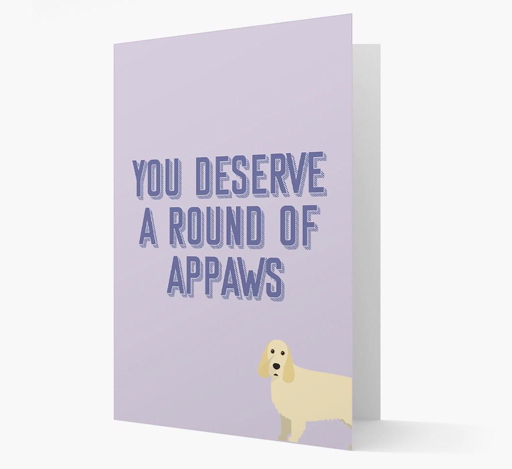 'You Deserve A Round Of Appaws' Card with {breedFullName} Icon