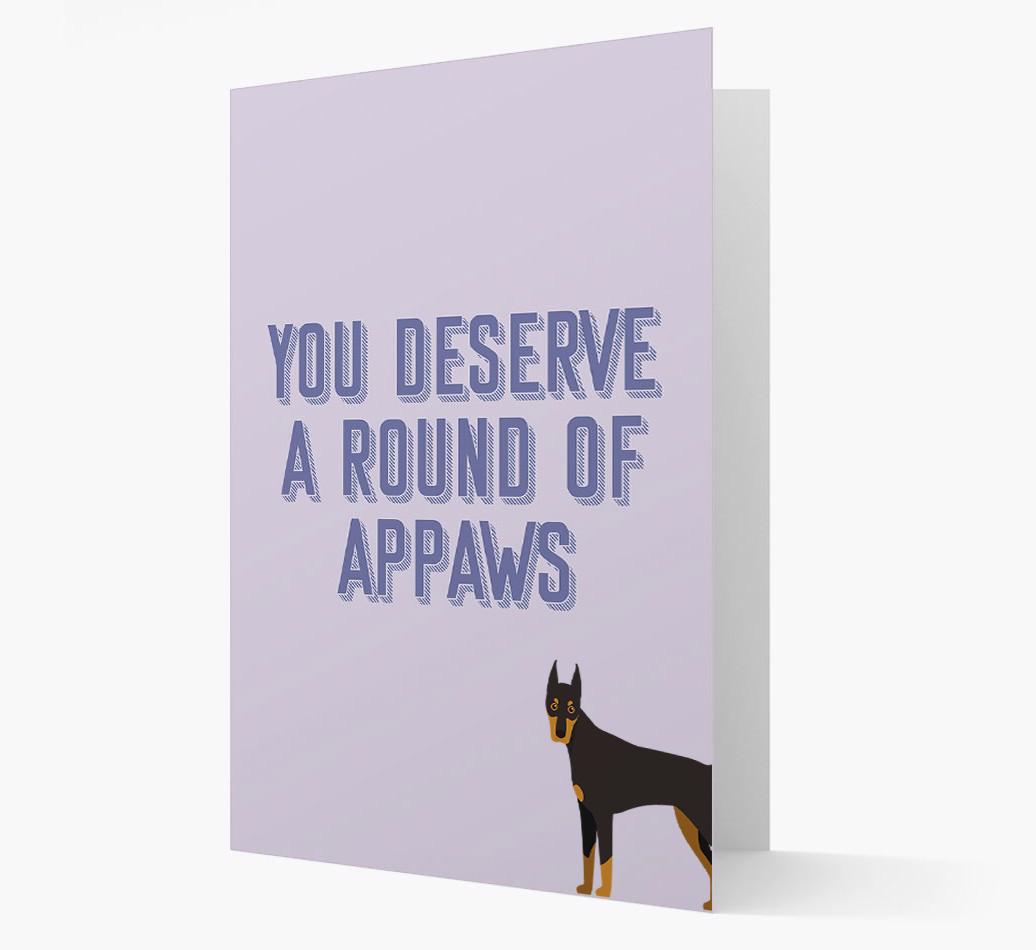 'You Deserve A Round Of Appaws' Card with {breedFullName} Icon