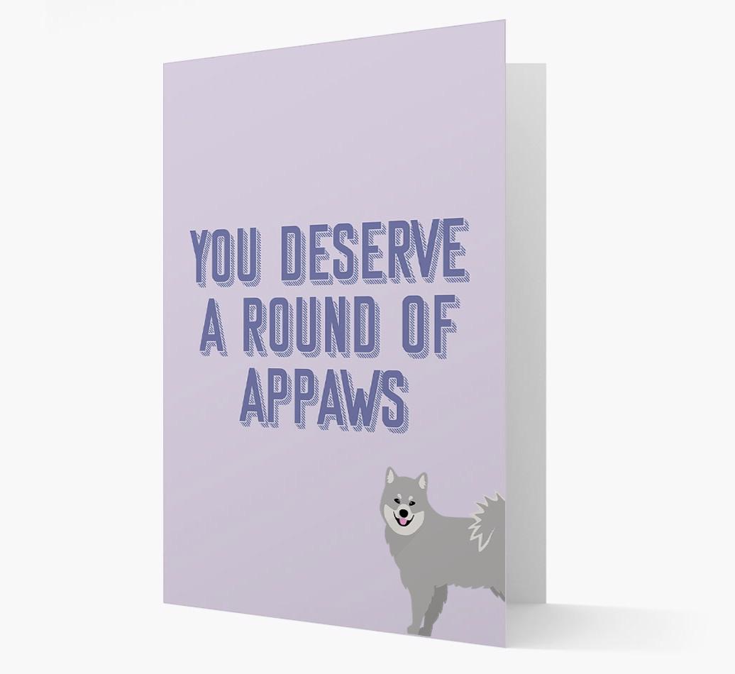 'You Deserve A Round Of Appaws' Card with {breedFullName} Icon