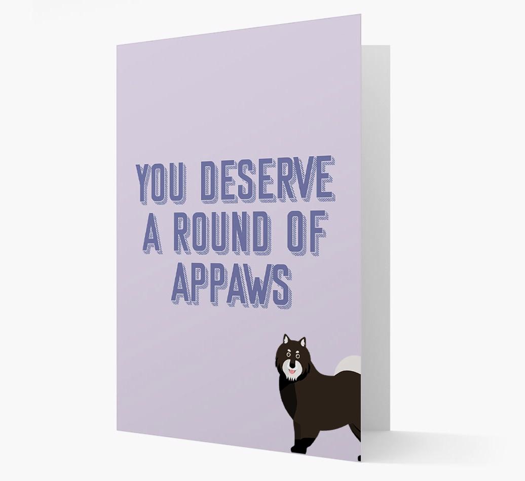 'You Deserve A Round Of Appaws' Card with {breedFullName} Icon