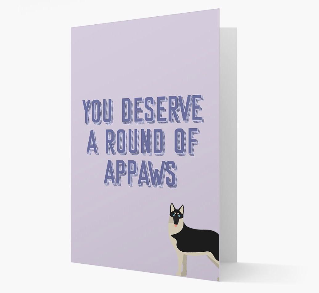 'You Deserve A Round Of Appaws' Card with {breedFullName} Icon