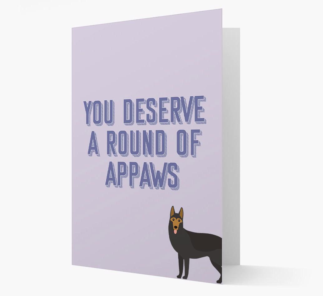 'You Deserve A Round Of Appaws' Card with {breedFullName} Icon