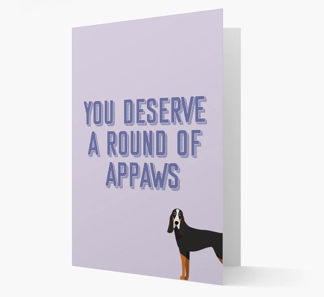 'You Deserve A Round Of Appaws' Card with {breedFullName} Icon
