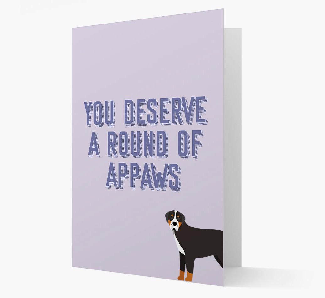 'You Deserve A Round Of Appaws' Card with {breedFullName} Icon