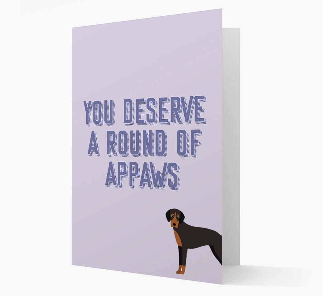 'You Deserve A Round Of Appaws' Card with {breedFullName} Icon