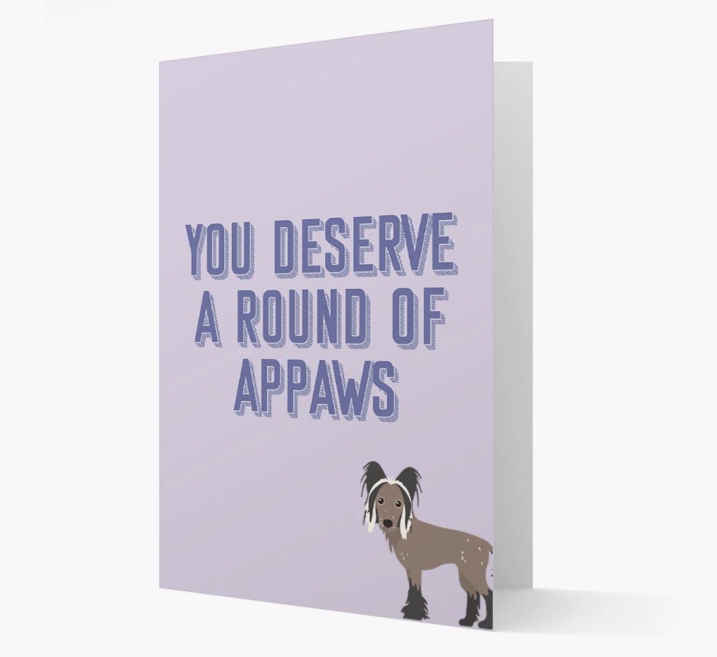 'You Deserve A Round Of Appaws' Card with {breedFullName} Icon