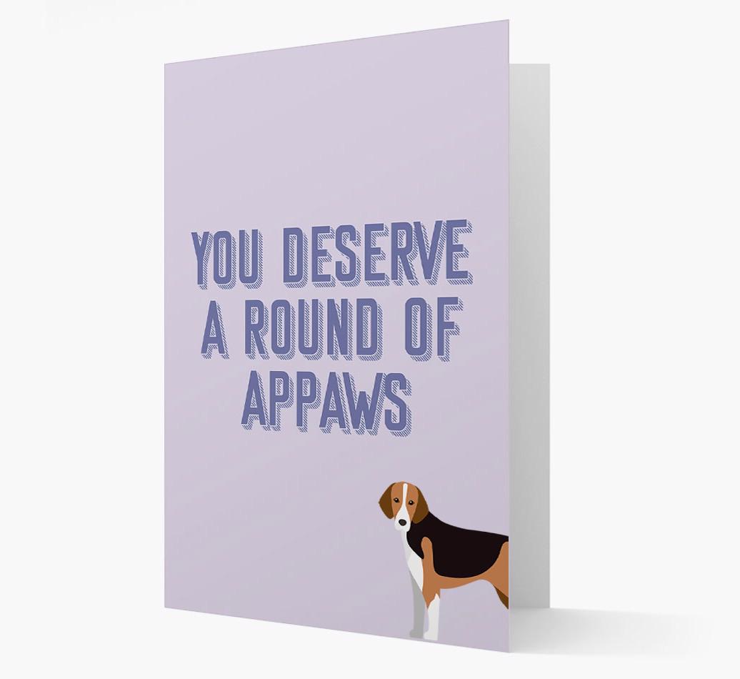 'You Deserve A Round Of Appaws' Card with {breedFullName} Icon