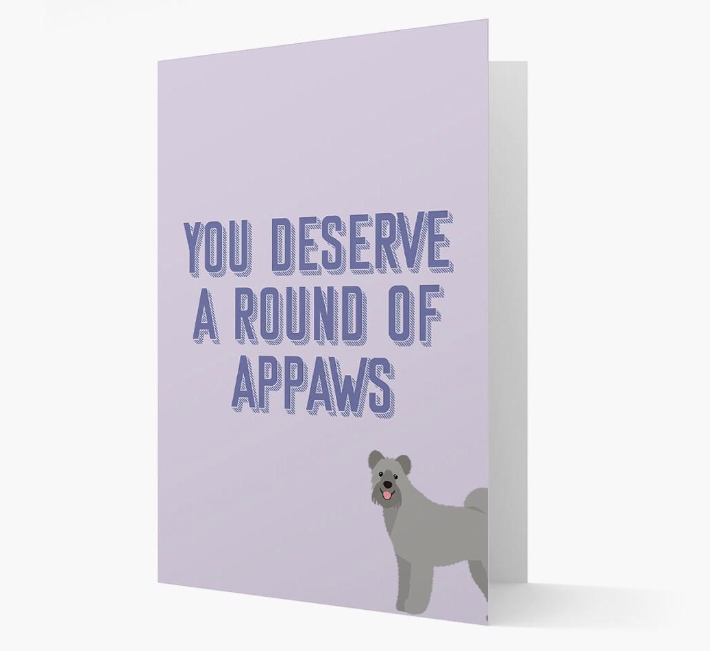 'You Deserve A Round Of Appaws' Card with {breedFullName} Icon