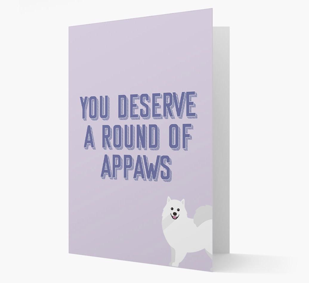 'You Deserve A Round Of Appaws' Card with {breedFullName} Icon