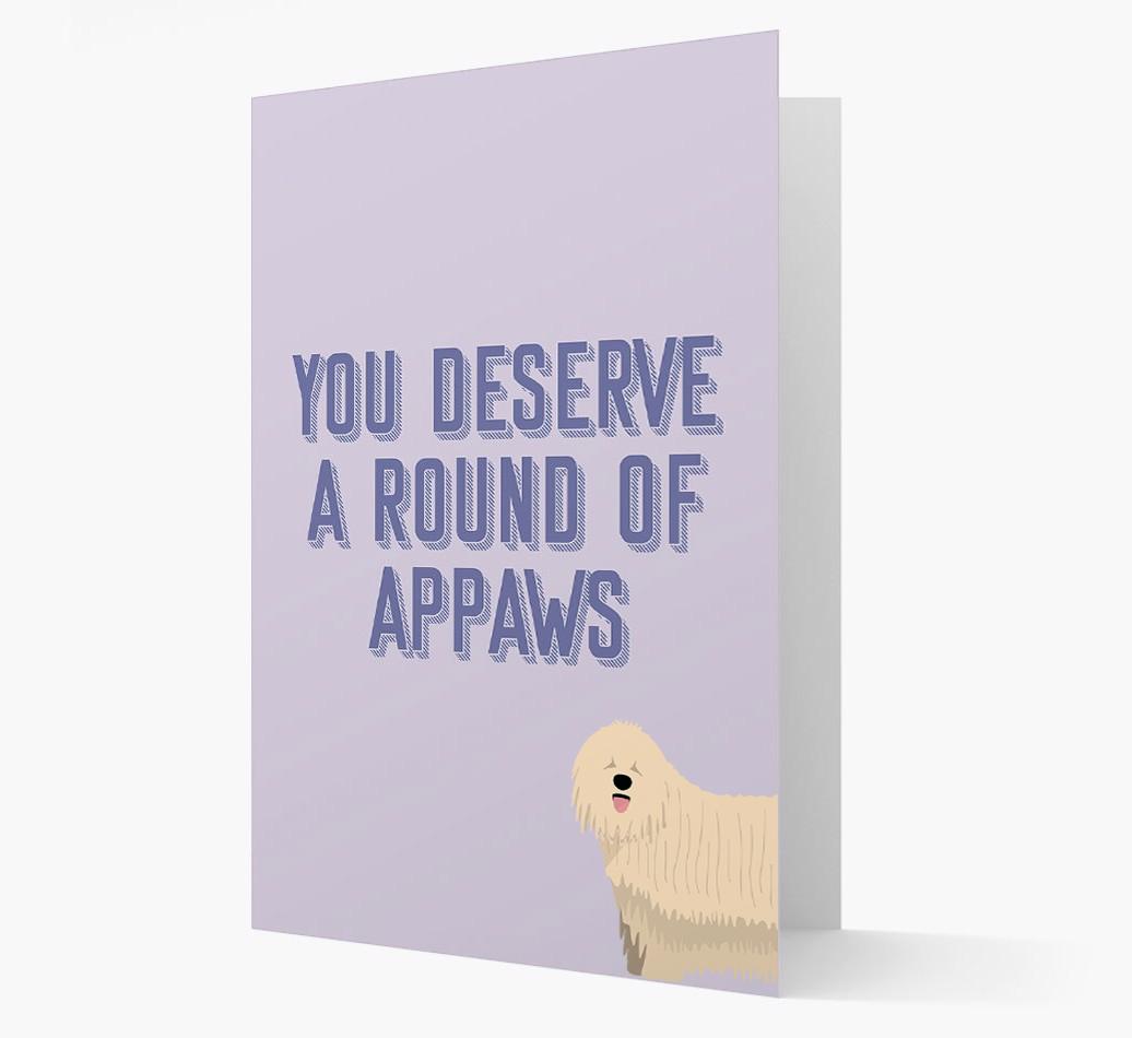 'You Deserve A Round Of Appaws' Card with {breedFullName} Icon