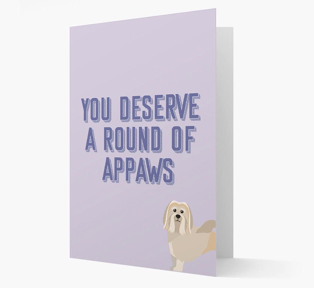 'You Deserve A Round Of Appaws' Card with {breedFullName} Icon