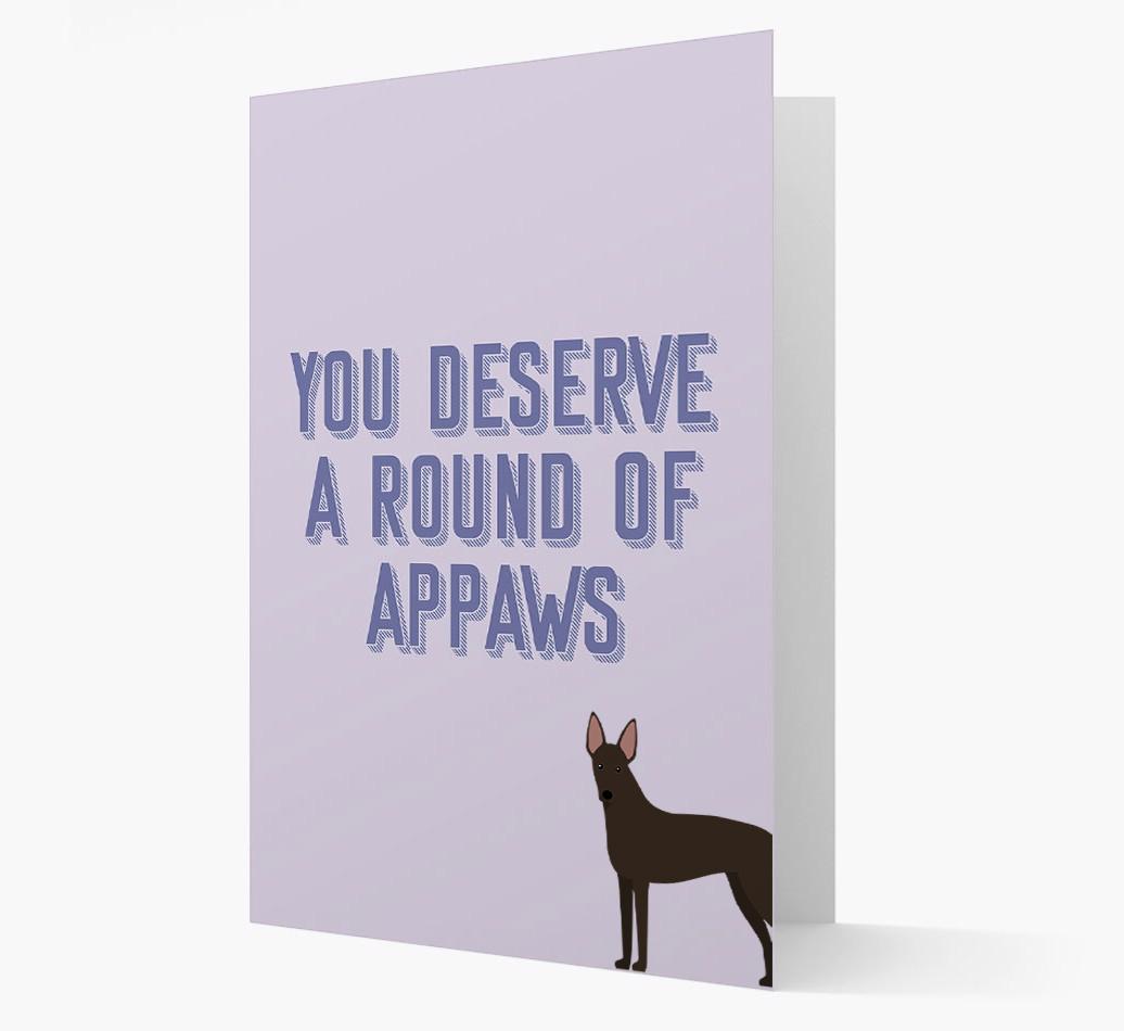 'You Deserve A Round Of Appaws' Card with {breedFullName} Icon