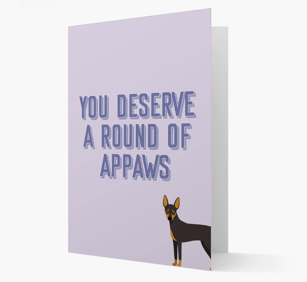 'You Deserve A Round Of Appaws' Card with {breedFullName} Icon
